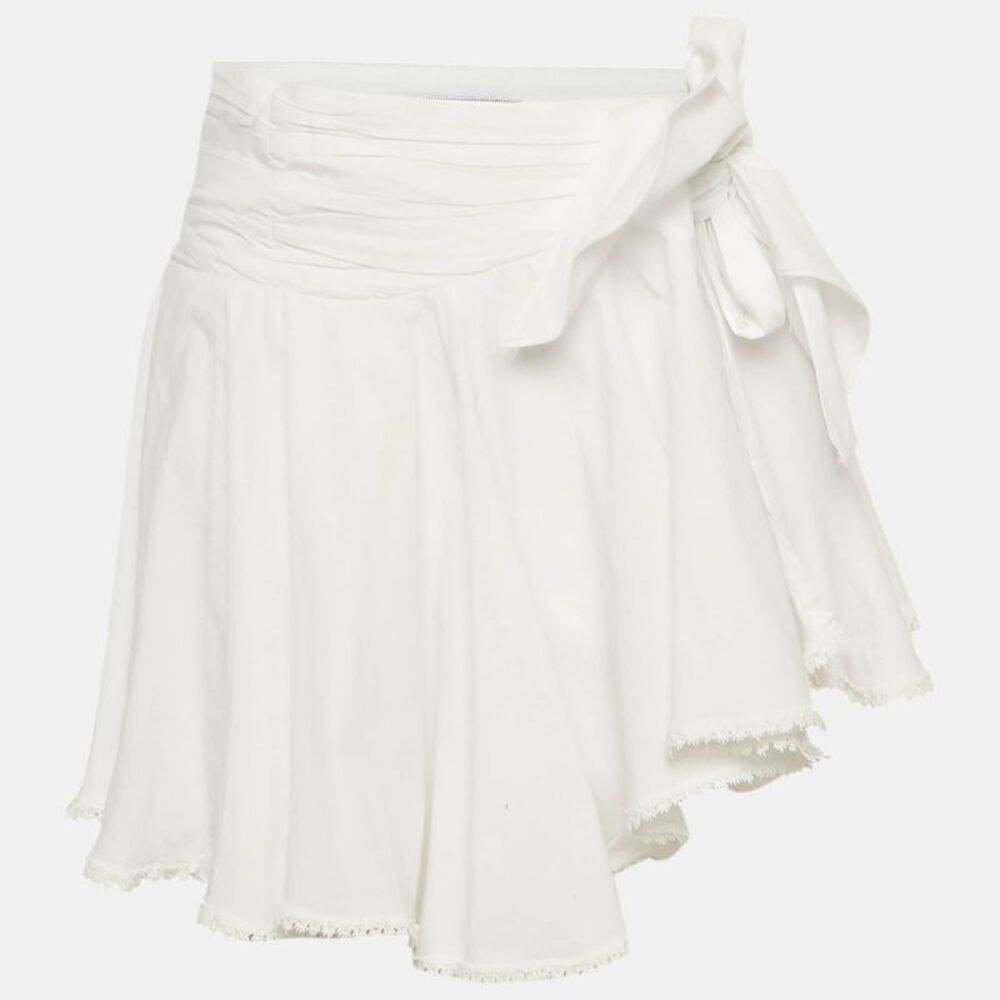 Sagaza White Cotton Wrap Mini Skirt M